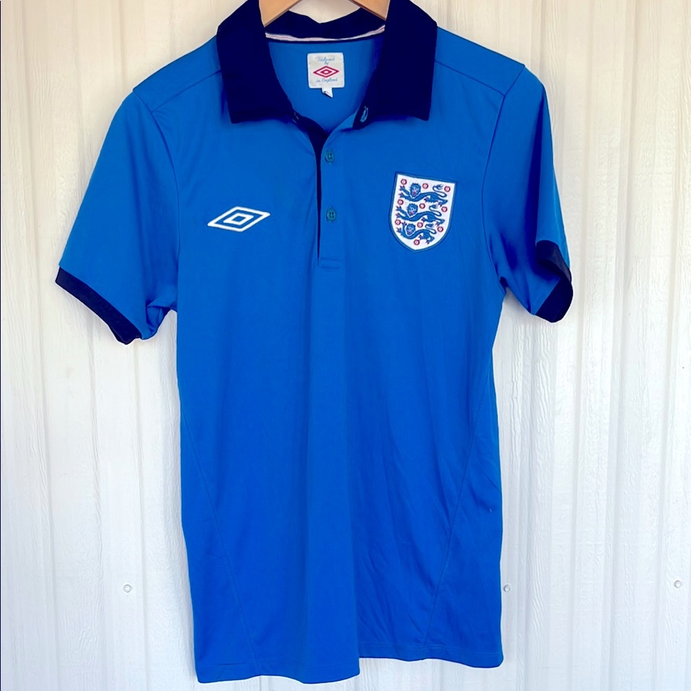 UMBRO Blue Polo Shirt with England‎ Crest Mens S